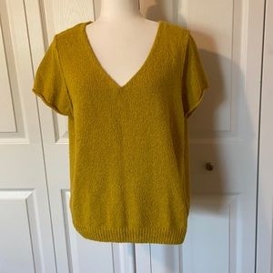 Anthropologie Mustard Yellow Sweater Shirt